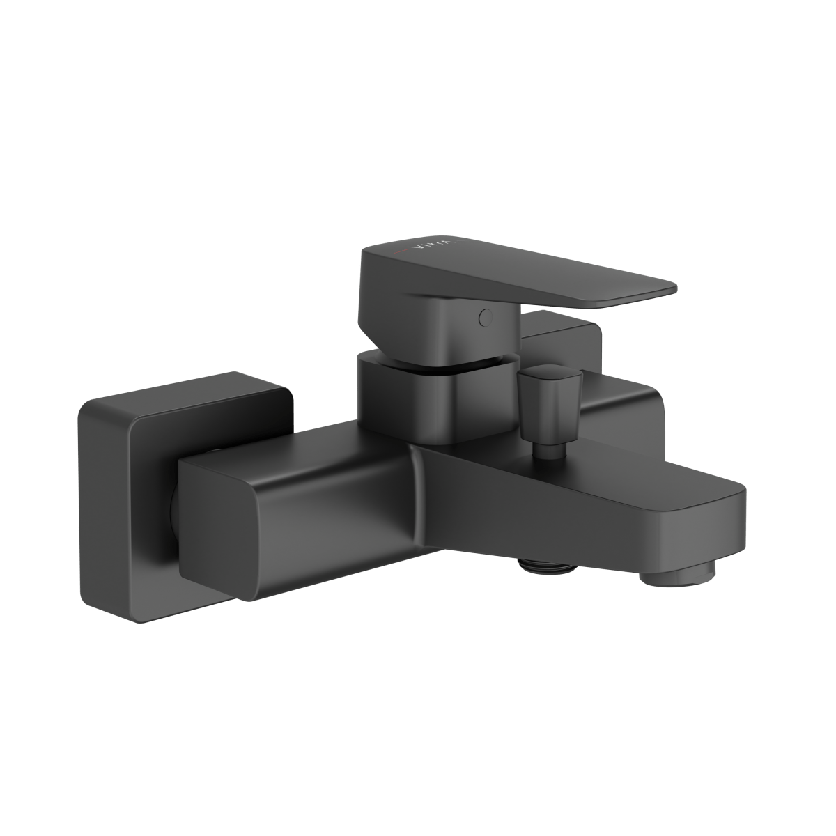 Смеситель настенный VitrA Root Square (Рут Скуэр) A4273736EXP, для ванны, однорычажный, матовый черный, латунь