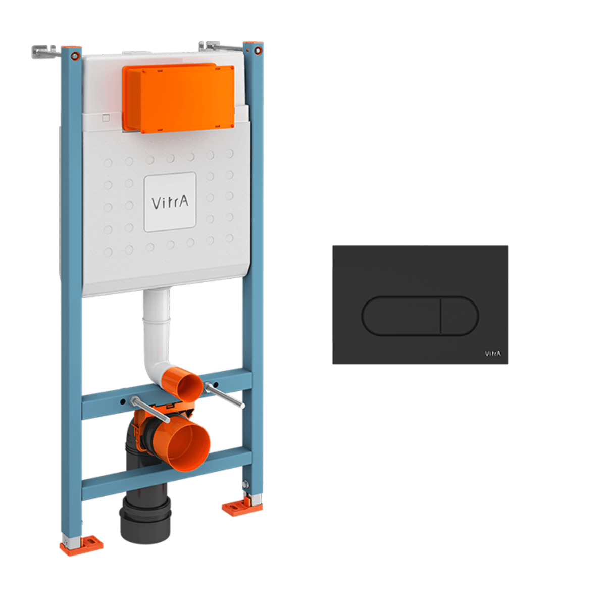 Инсталляция для унитаза VitrA V-Fix Core (Ви-Фикс Кор) 800-1874, с кнопкой матовой черной