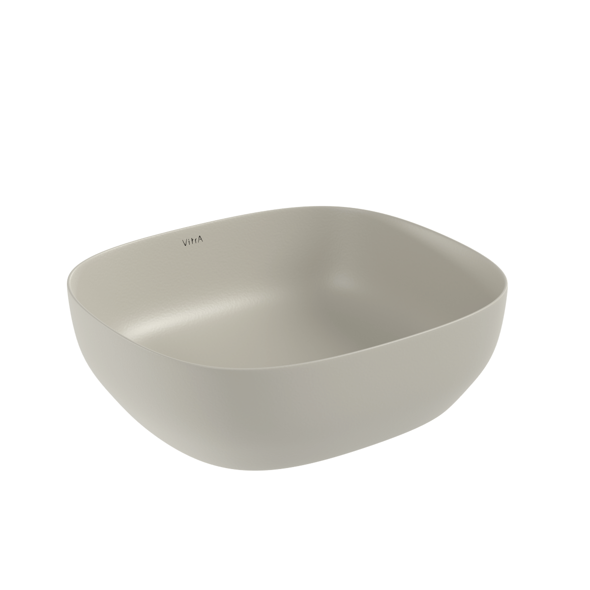 Раковина чаша VitrA Outline Recycled (Аутлайн Ресайклд) 7994B066-0016, 48 x 42 см, накладная матовая бежевая, антибактериальное покрытие Hygiene (Хайджн)