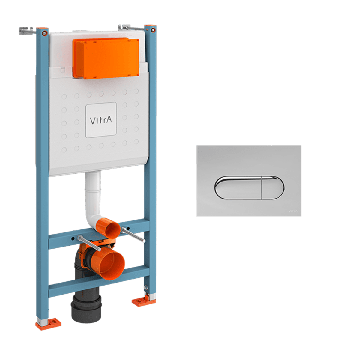 Инсталляция для унитаза VitrA V-Fix Core (Ви-Фикс Кор) 800-1873, с кнопкой глянцевой, хром
