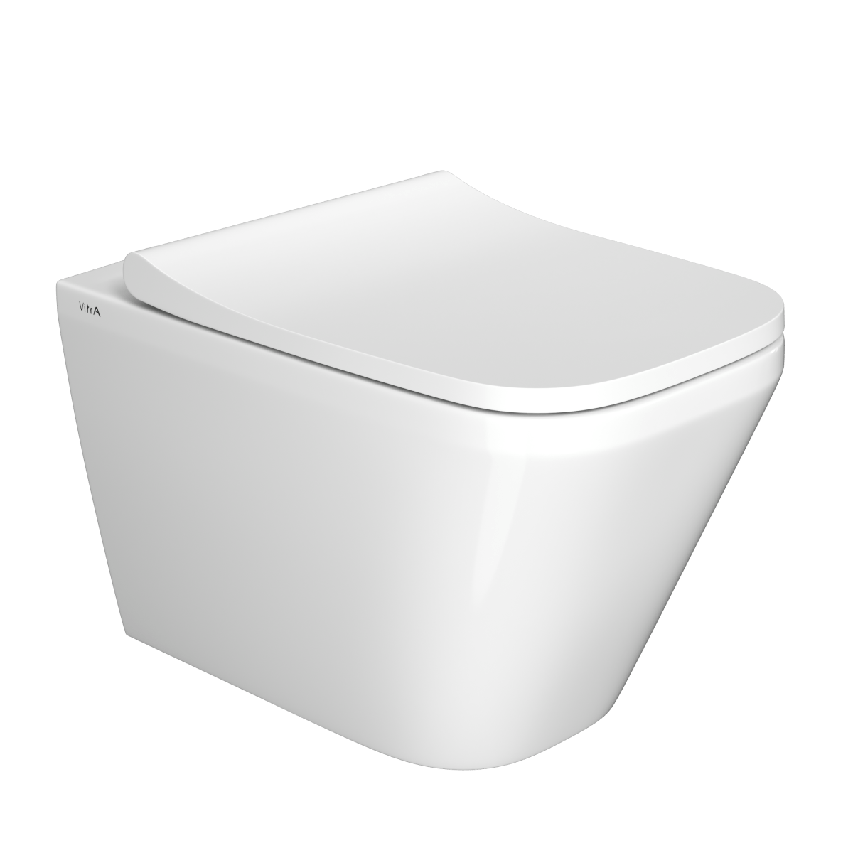 Подвесной унитаз VitrA Integra Square (Интегра Скуэр) 7082B003-0075, безободковый, Rim-ex (Рим-экс), белый, санитарный фарфор, антибактериальное покрытие Hygiene (Хайджн)