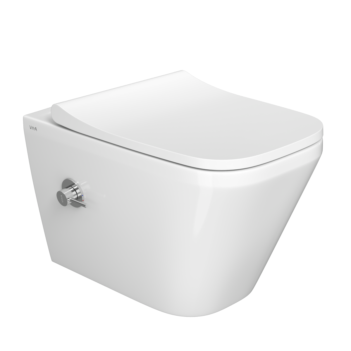 Подвесной унитаз VitrA Integra Square (Интегра Скуэр) 7082B003-7209 без сиденья, безободковый, Rim-ex (Рим-экс), белый, санитарный фарфор, антибактериальное покрытие Hygiene (Хайджн)