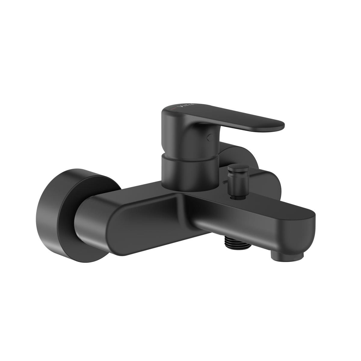 Смеситель настенный VitrA Root Round (Рут Раунд) A4272536EXP, для ванны, однорычажный, матовый черный, латунь