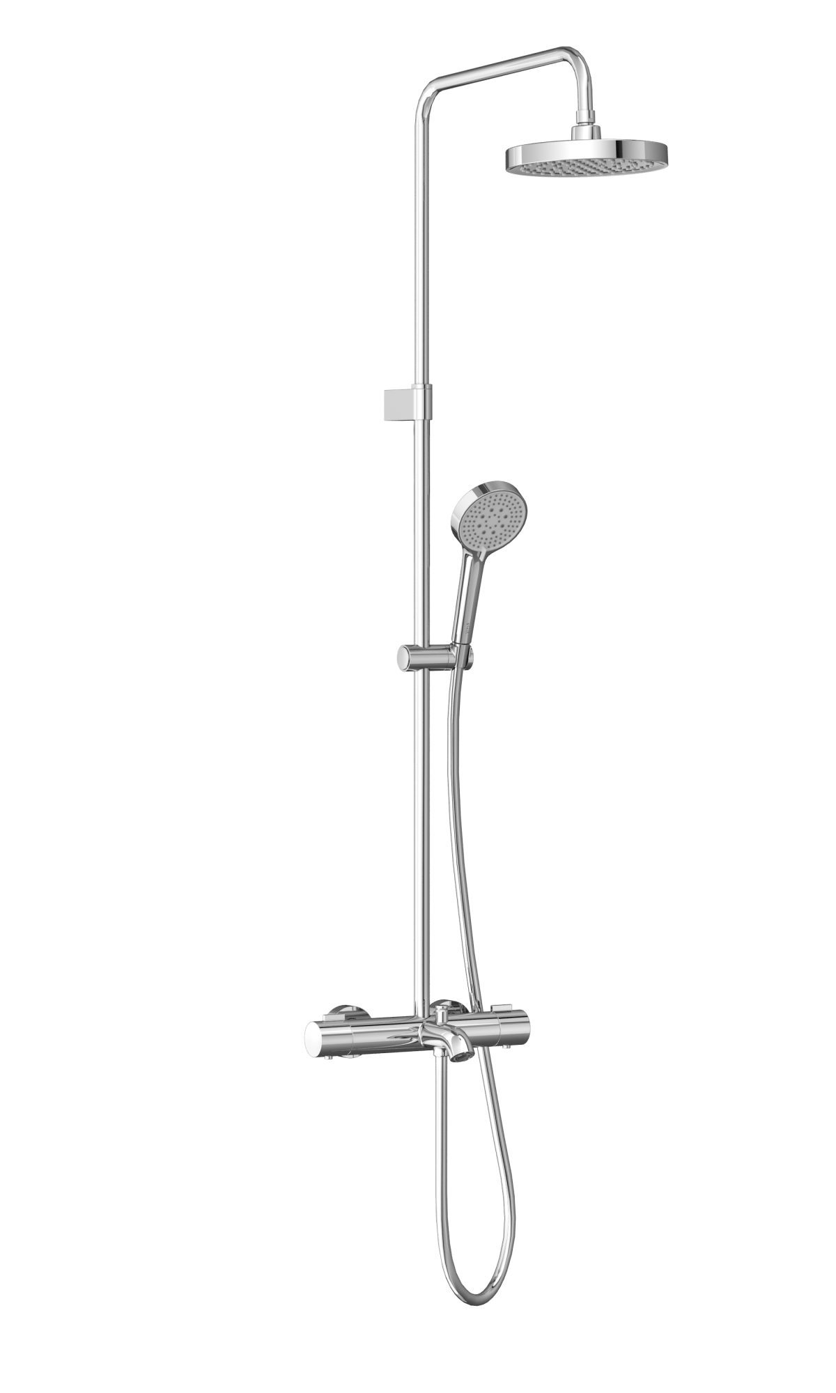 Душевая система VitrA Base Round (Бейс Раунд) A47303EXP, с термостатическим смесителем и ручным душем, хром, латунь