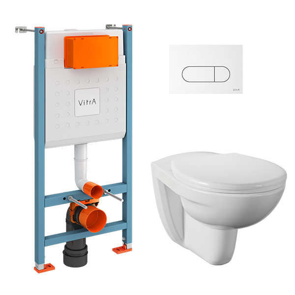 VitrA Normus L-box комплект с крышкой термопласт, панель смыва белая