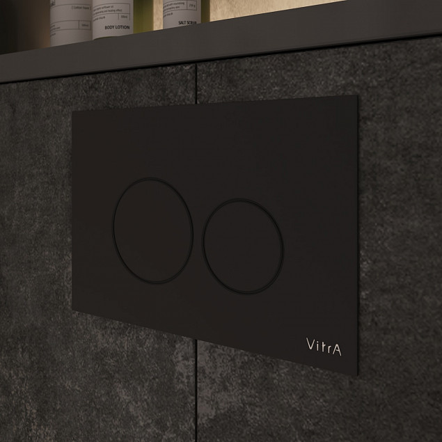 Кнопка смыва для инсталляции VitrA Origin (Ориджин) 740-2411, матовая черная двойный смыв фото 3