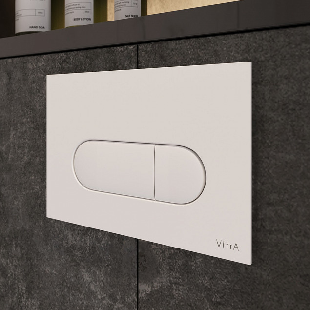 Кнопка смыва для инсталляции VitrA Root Round (Рут Раунд) 740-2200, глянцевая, белая двойный смыв фото 3