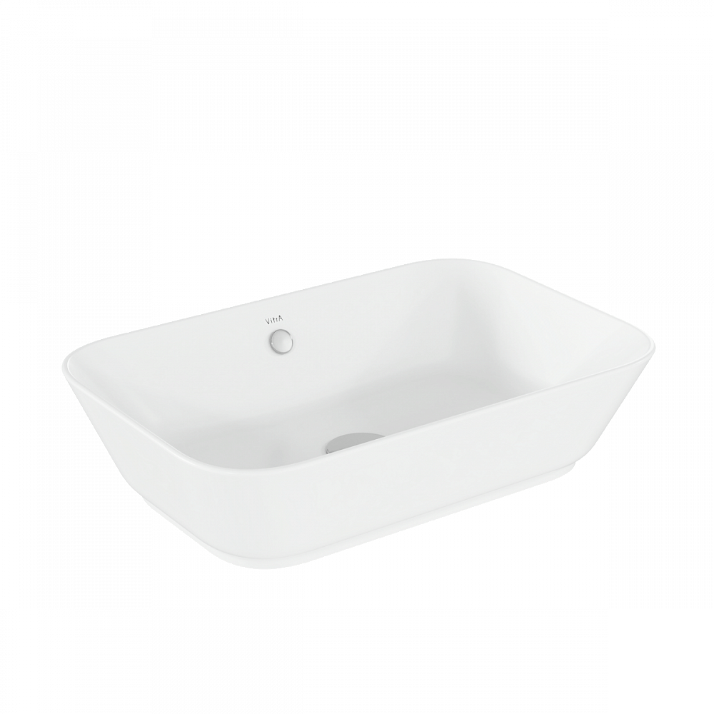 Раковина чаша VitrA Geo (Гео) 7425B003-0012, 60 x 39 см, накладная, белая, антибактериальное покрытие Hygiene (Хайджн)
