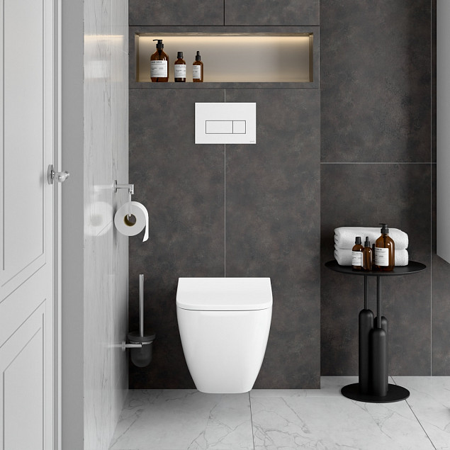 Подвесной унитаз VitrA Shift (Шифт) 7742B003-0075 без сиденья, безободковый, Rim-ex (Рим-экс), белый, санитарный фарфор, антибактериальное покрытие Hygiene (Хайджн) фото 5