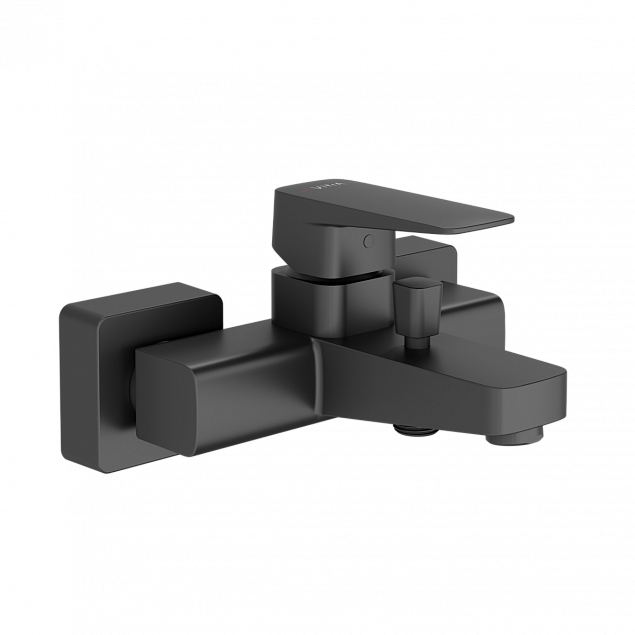 Смеситель настенный VitrA Root Square (Рут Скуэр) A4273736EXP, для ванны, однорычажный, матовый черный, латунь фото 1