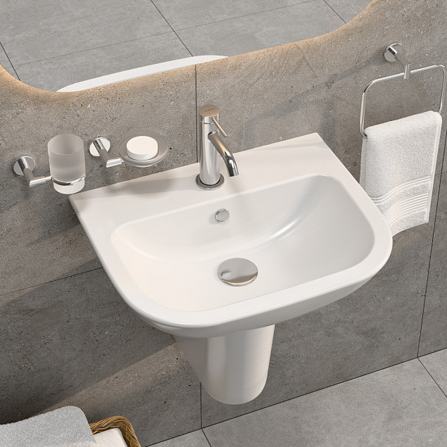Раковина накладная VitrA S20 5502B003-0001, 55 x 44 см, белая, антибактериальное покрытие Hygiene (Хайджн) фото 6
