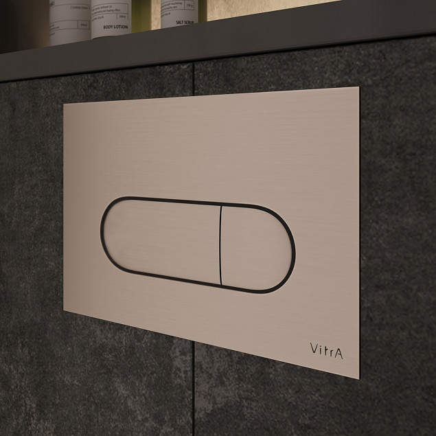 Кнопка смыва для инсталляции VitrA Root Round (Рут Раунд) 740-2295, брашированный никель двойный смыв фото 3