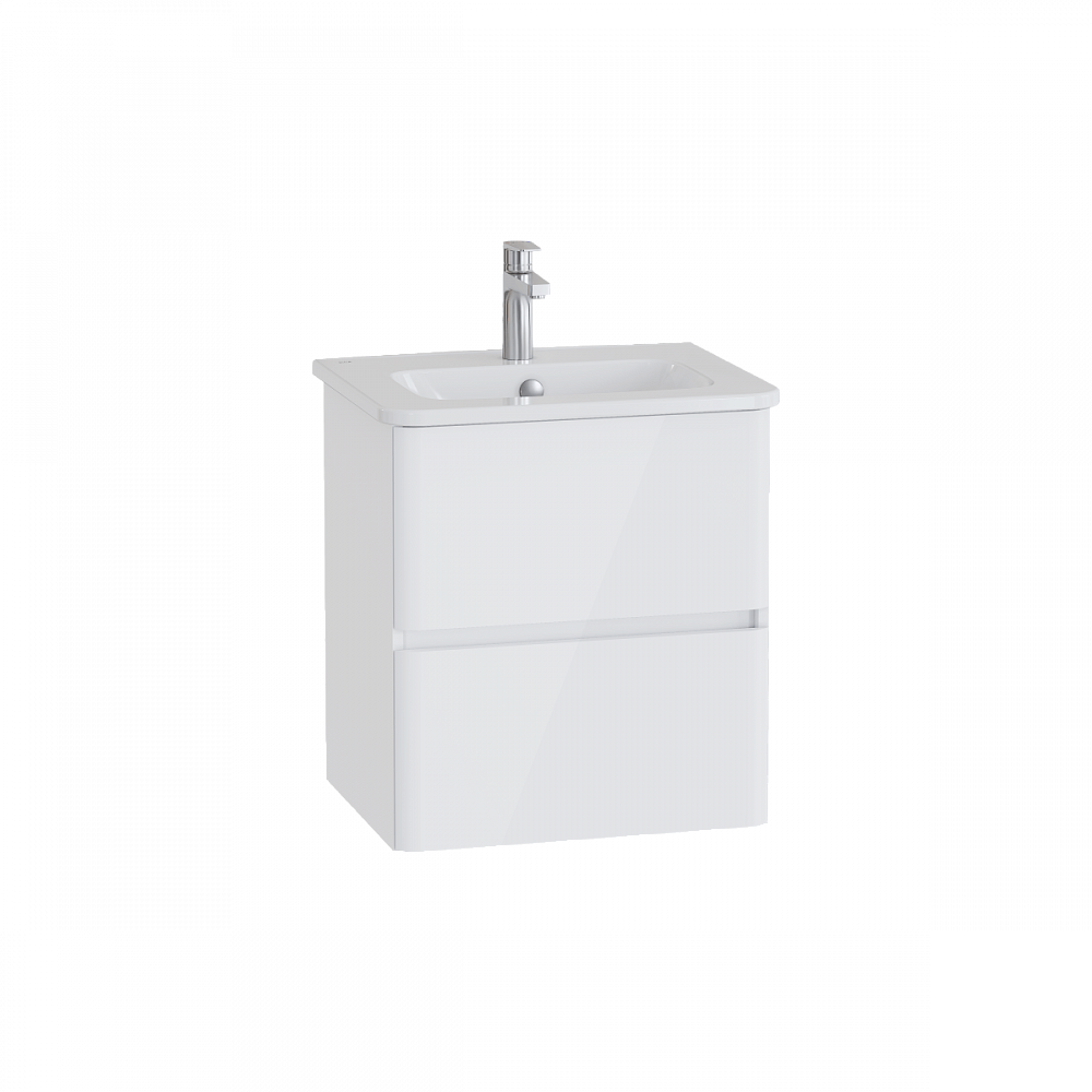 Тумба с раковиной для ванной VitrA Mia Plus Round (Мия Плюс Раунд) 69816, 60 см, глянцевая, белая ДСП