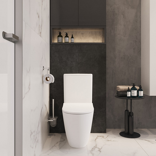 Унитаз-компакт напольный VitrA Sento (Сенто) 9830B003-7203, с сиденьем микролифт, белый, санитарный фарфор, антибактериальное покрытие Hygiene (Хайджн) фото 5