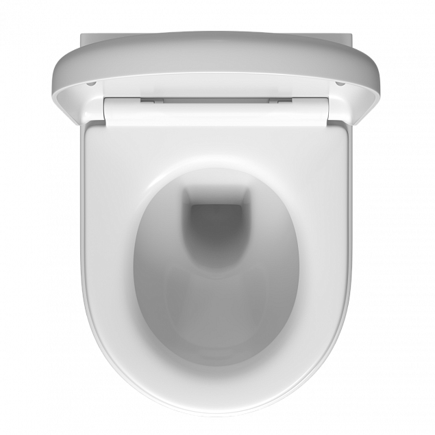 Подвесной унитаз VitrA Liquid (Ликвид) 7321B403-0075 без сиденья, безободковый, Rim-ex (Рим-экс), белый, санитарный фарфор, антибактериальное покрытие Hygiene + Clean (Хайджн + Клин) фото 3