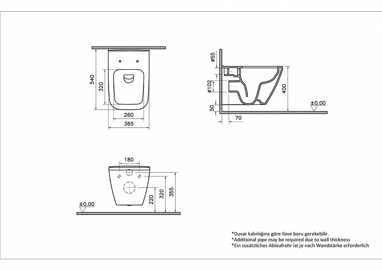 Подвесной унитаз VitrA Integra Square (Интегра Скуэр) 7082B003-0075, безободковый, Rim-ex (Рим-экс), белый, санитарный фарфор, антибактериальное покрытие Hygiene (Хайджн) фото 7