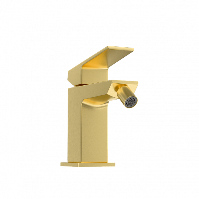 Смеситель для биде VitrA Minimax Square (Минимакс Скуэр) A4372625EXP, однорычажный, брашированное золото, латунь фото 3