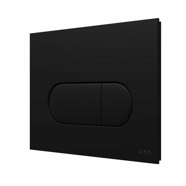 Кнопка смыва для инсталляции VitrA Root Round (Рут Раунд) 740-2211, матовая черная двойный смыв фото 2