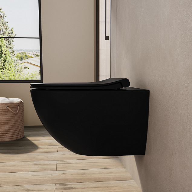Сиденье для унитаза VitrA Sento (Сенто) 120-483-009, круглое матовое черное дюропласт, с микролифтом фото 5