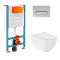 Инсталляция с унитазом VitrA Shift (Шифт) 9855B003-7206, комплект 4 в 1, с сиденьем микролифт, безободковый, Rim-ex (Рим-экс), цвет клавиши хром фото 18