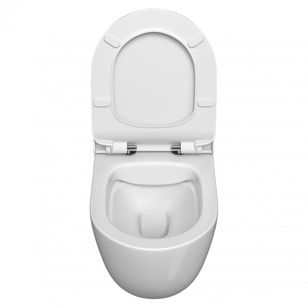 Подвесной унитаз VitrA Mia Round (Мия Раунд) 7510B003-0075, безободковый SmoothFlush (Смусфлаш), белый, санитарный фарфор, антибактериальное покрытие Hygiene (Хайджн) фото 4