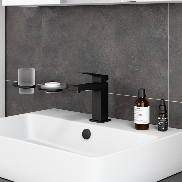 Смеситель для раковины VitrA Minimax Square (Минимакс Скуэр) A4372036EXP, однорычажный, матовый черный, латунь фото 6