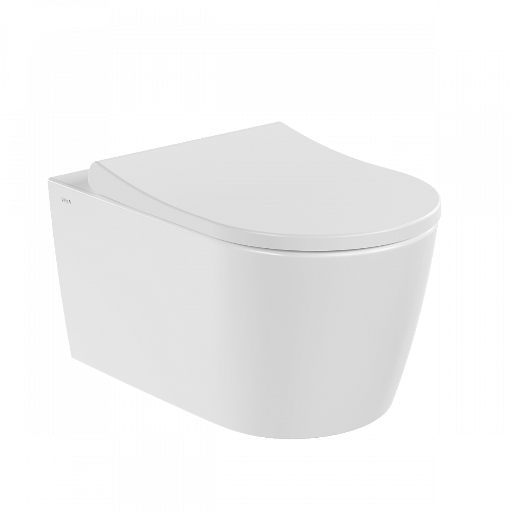 Подвесной унитаз VitrA Metropole Round (Метрополь Раунд) 7910B003-6429, безободковый, смыв торнадо QuantumFlush (Квантум Флаш), с сиденьем микролифт, белый, санитарный фарфор