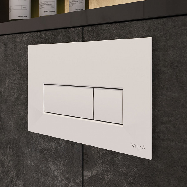Кнопка смыва для инсталляции VitrA Root Square (Рут Скуэр) 740-2300, глянцевая, белая двойный смыв фото 3