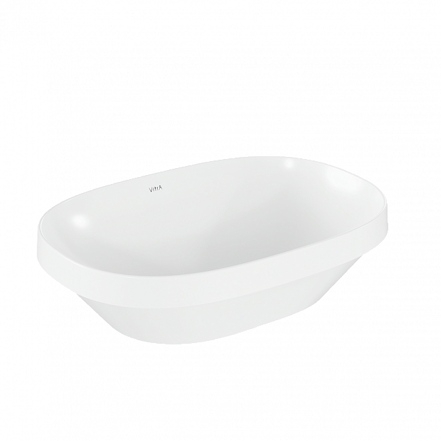 Встраиваемая сверху раковина VitrA Frame (Фрейм) 5652B403-0016, 56 x 39 см, овал, белая, антибактериальное покрытие Hygiene + Clean (Хайджн + Клин) фото 1
