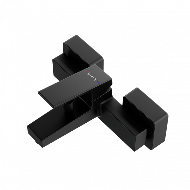 Настенный смеситель для ванны VitrA Minimax Square (Минимакс Скуэр) A4352036EXP, однорычажный, матовый черный, латунь фото 2
