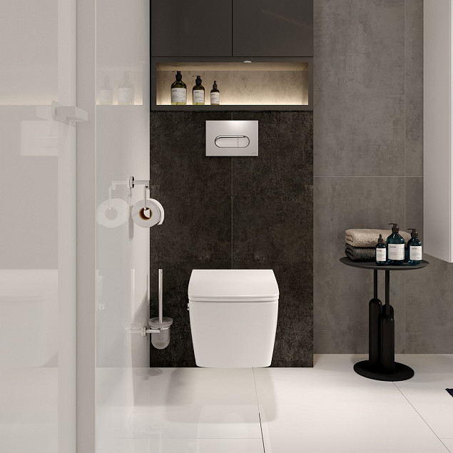 Подвесной унитаз VitrA Metropole (Метрополь) 7672B003-0075 без сиденья, безободковый, Rim-ex (Рим-экс), белый, санитарный фарфор, антибактериальное покрытие Hygiene (Хайджн) фото 5