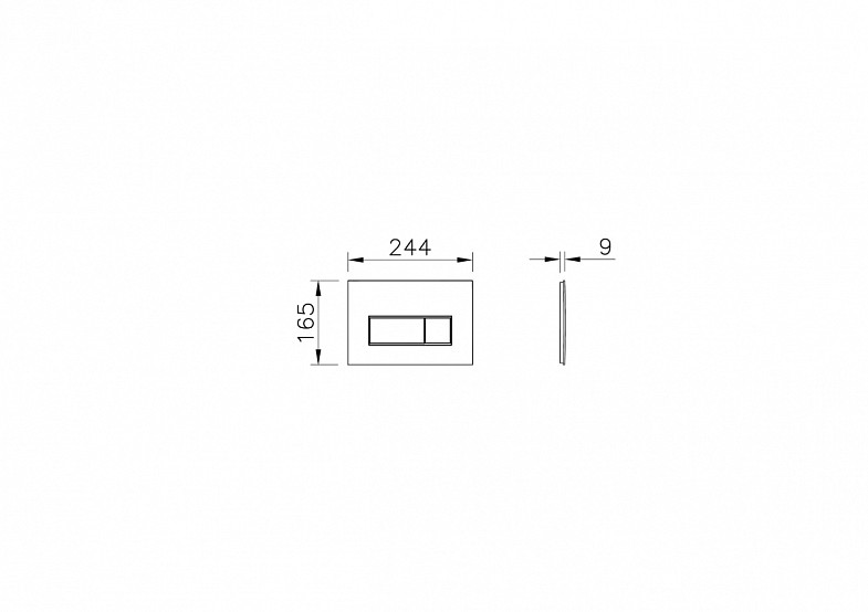 Кнопка смыва для инсталляции VitrA Root Square (Рут Скуэр) 740-2311, матовая черная двойный смыв фото 7