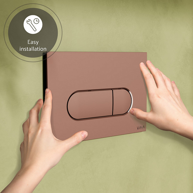 Кнопка смыва для инсталляции VitrA Root Round (Рут Раунд) 740-2240, мягкая медь глянец двойный смыв фото 6