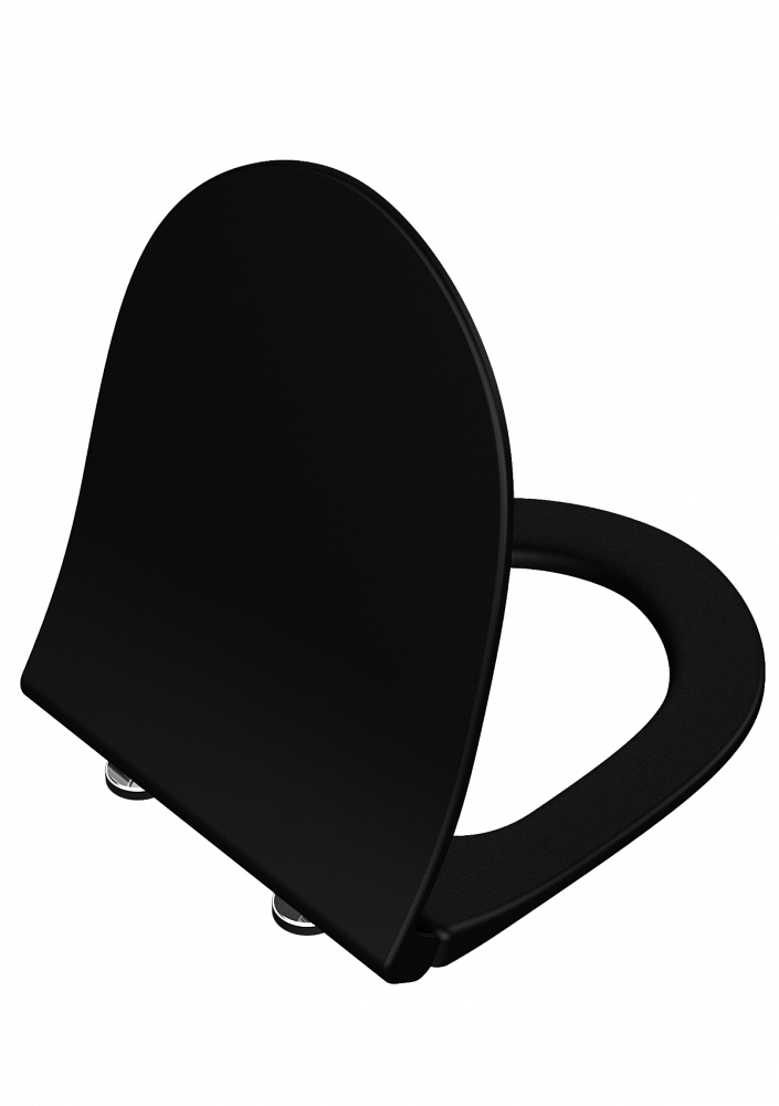 Сиденье для унитаза VitrA Sento (Сенто) 120-483-009, круглое матовое черное дюропласт, с микролифтом