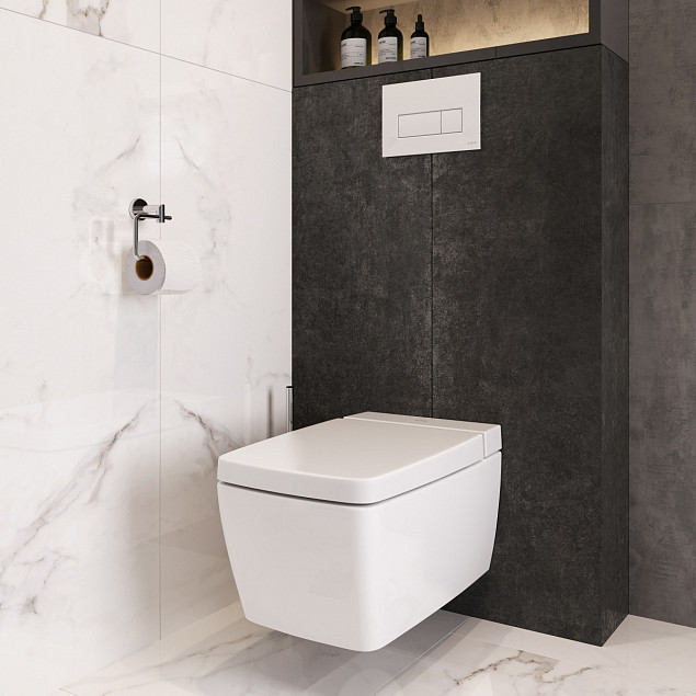 Подвесной унитаз VitrA Metropole (Метрополь) 7672B003-1687 без сиденья, с функцией биде и встроенным смесителем, безободковый, Rim-ex (Рим-экс), белый, санитарный фарфор, антибактериальное покрытие Hygiene (Хайджн) фото 6