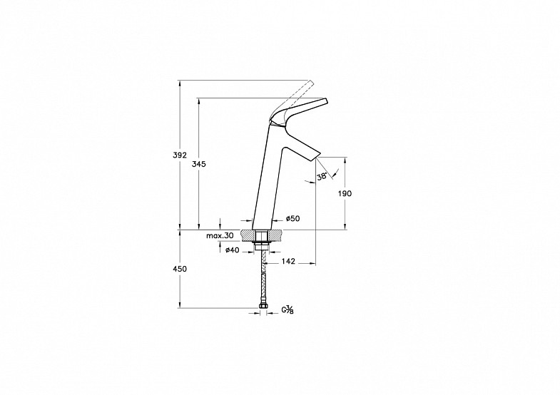 Смеситель для раковины VitrA Flow Soft (Флоу Софт) A42301EXP, однорычажный, хром, латунь фото 3