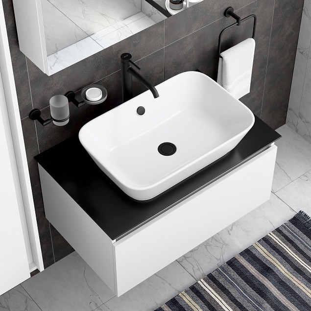 Смеситель для раковины-чаши VitrA Minimax Round (Минимакс Раунд) A4353436EXP, однорычажный, матовый черный, латунь фото 5