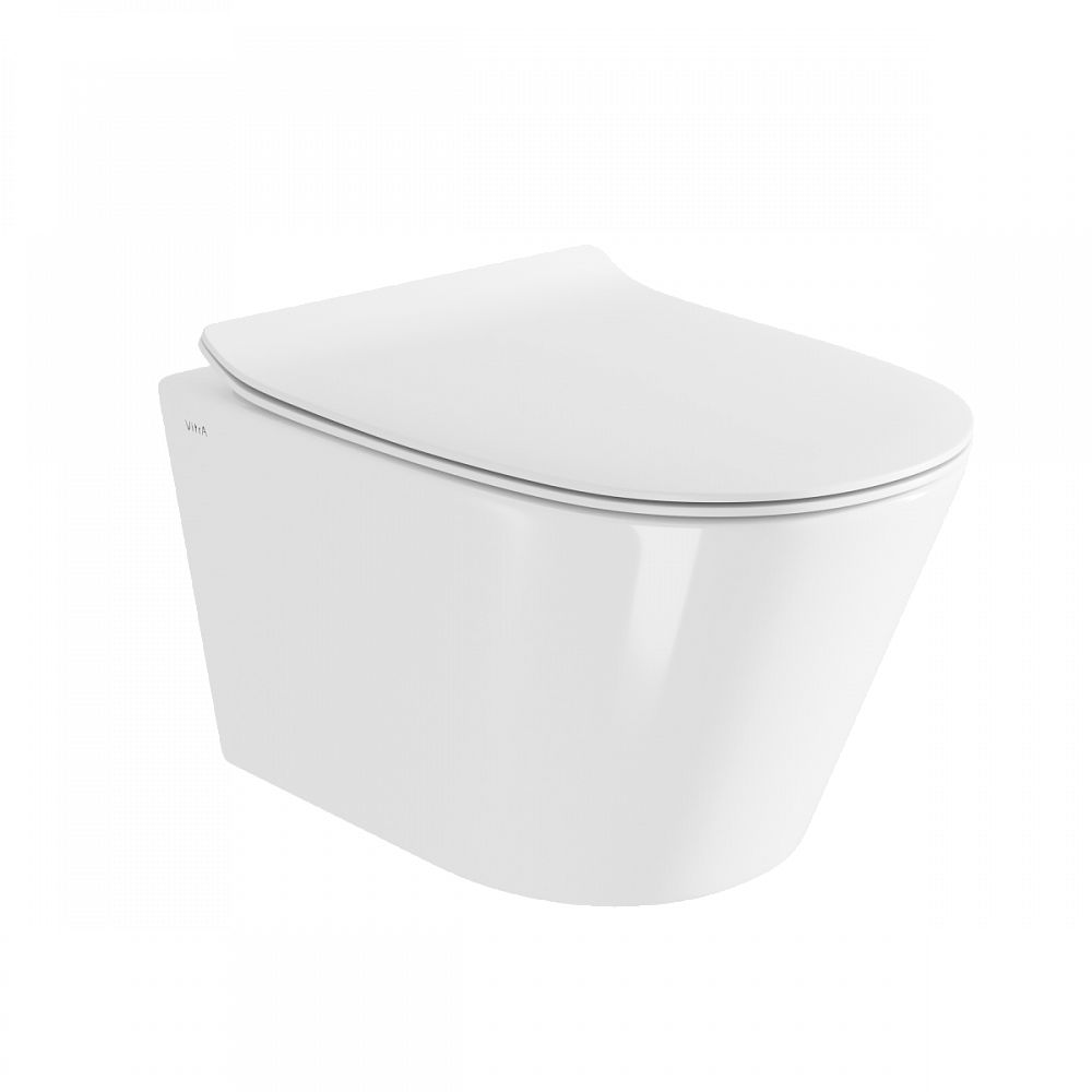 Подвесной унитаз VitrA M50 8302B003-6404, безободковый, смыв торнадо VortexFlush (ВортексФлаш), с сиденьем микролифт дюропласт, белый, санитарный фарфор