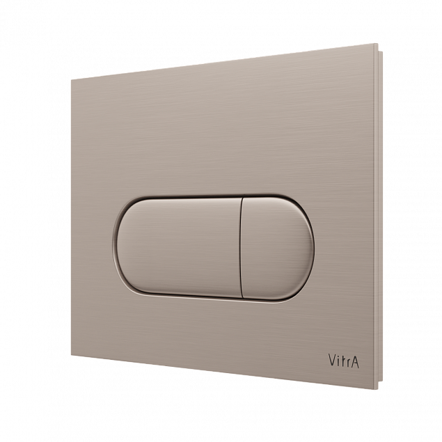 Кнопка смыва для инсталляции VitrA Root Round (Рут Раунд) 740-2295, брашированный никель двойный смыв фото 2