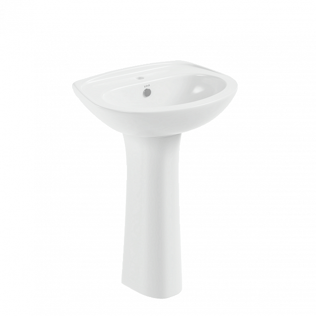 Раковина накладная VitrA Normus (Нормус) 55 см, в комплекте с пьедесталом 9600B003-7650, 55 x 42 см, белая, антибактериальное покрытие Hygiene (Хайджн) фото 5