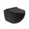 Подвесной унитаз VitrA Sento (Сенто) 7748B083-0101, безободковый, Rim-ex (Рим-экс), матовый черный, санитарный фарфор, антибактериальное покрытие Hygiene (Хайджн) фото 8