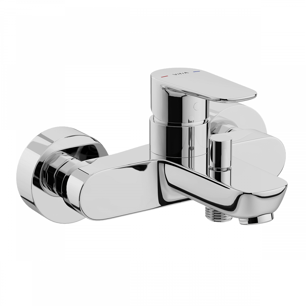Смеситель настенный VitrA Flow Soft (Флоу Софт) A42946EXP, для ванны, однорычажный, хром, латунь