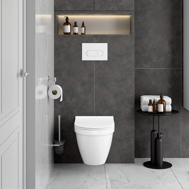 Подвесной унитаз VitrA S50 7740B003-0075 без сиденья, безободковый, Rim-ex (Рим-экс), белый, санитарный фарфор, антибактериальное покрытие Hygiene (Хайджн) фото 5