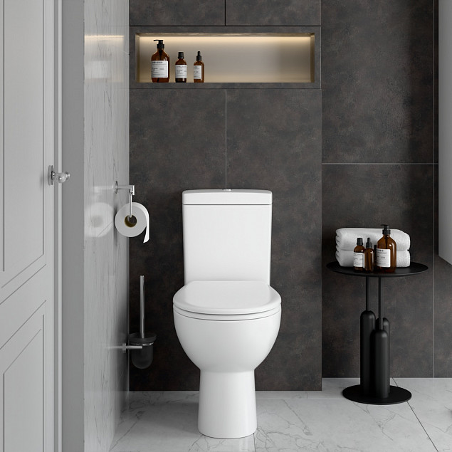 Унитаз-компакт напольный VitrA S10 9864B003-7201, с сиденьем без микролифта, белый, санитарный фарфор, антибактериальное покрытие Hygiene (Хайджн) фото 5