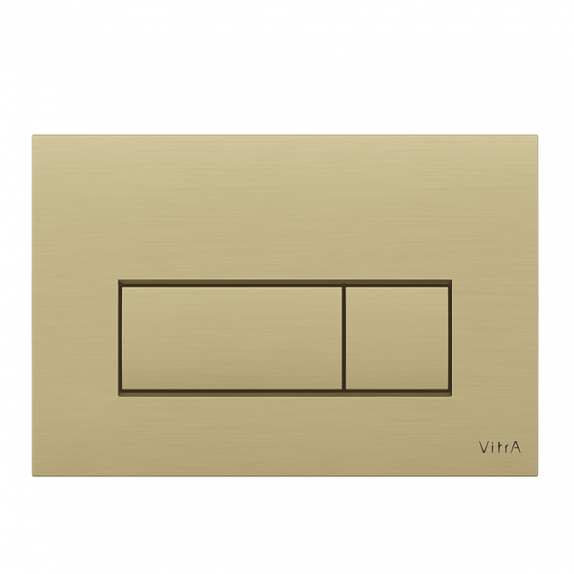 Кнопка смыва для инсталляции VitrA Root Square (Рут Скуэр) 740-2325, брашированное золото двойный смыв фото 1