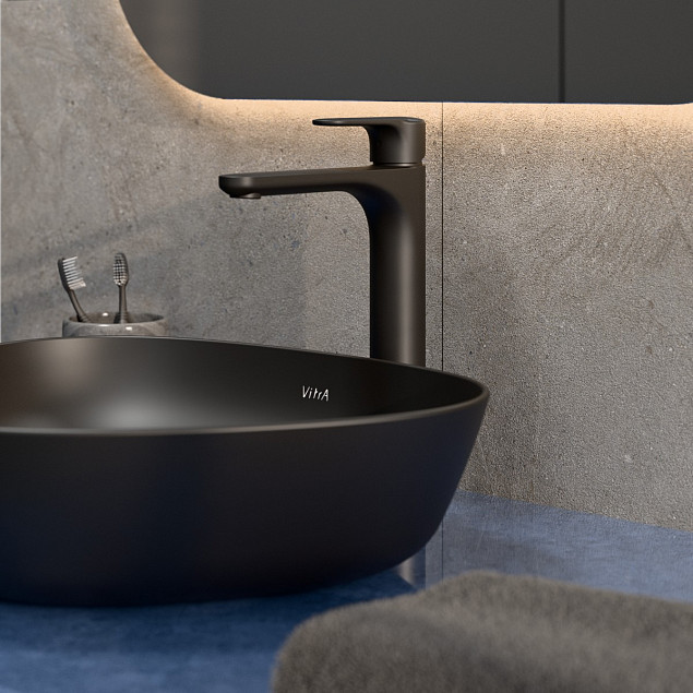 Смеситель для раковины VitrA Root Round (Рут Раунд) A4270736EXP, однорычажный, матовый черный, латунь фото 6
