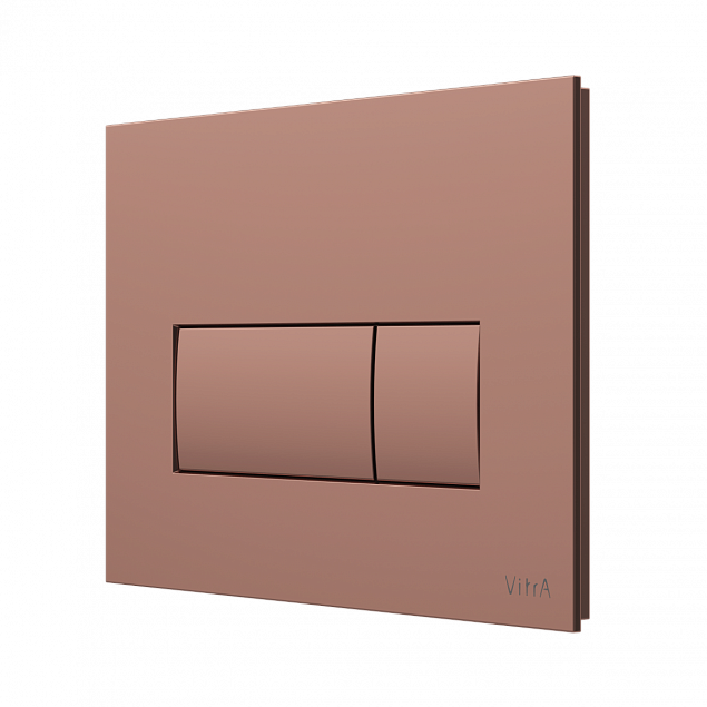Кнопка смыва для инсталляции VitrA Root Square (Рут Скуэр) 740-2340, мягкая медь глянец двойный смыв фото 2