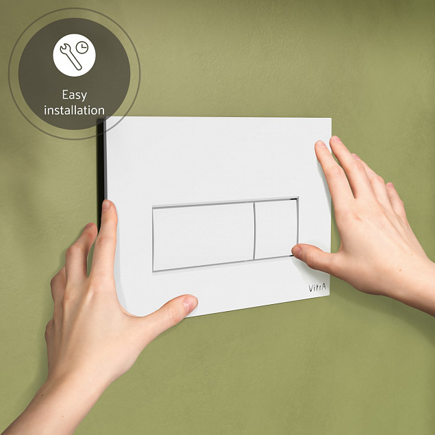 Кнопка смыва для инсталляции VitrA Root Square (Рут Скуэр) 740-2300, глянцевая, белая двойный смыв фото 6