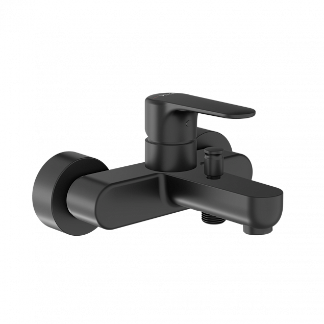 Смеситель настенный VitrA Root Round (Рут Раунд) A4272536EXP, для ванны, однорычажный, матовый черный, латунь фото 1