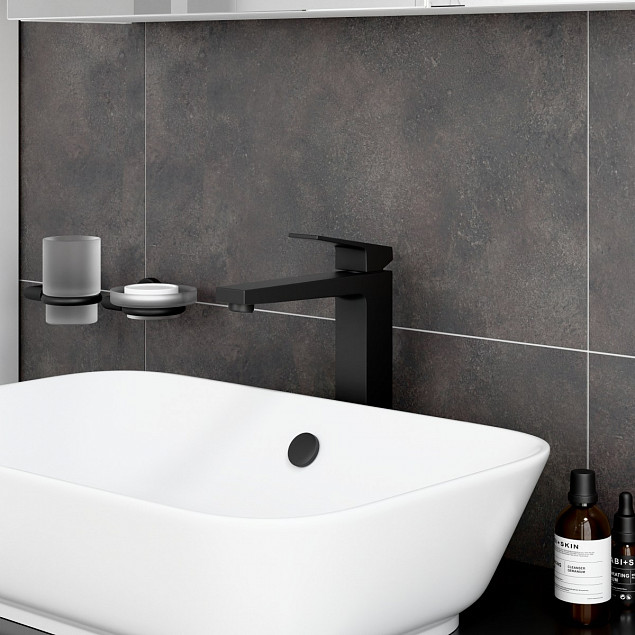Смеситель для раковины-чаши VitrA Minimax Square (Минимакс Скуэр) A4372436EXP, однорычажный, матовый черный, латунь фото 6